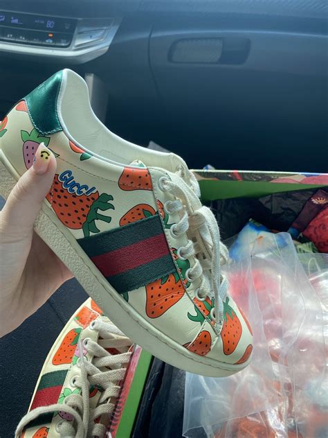 poshmark mens gucci sneakers|Gucci sneakers strawberry.